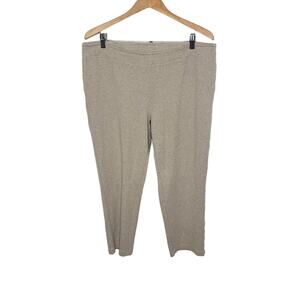 PURE JILL J. JILL Women's Large Pull On Straight Leg Pant Beige Flecked Coastal